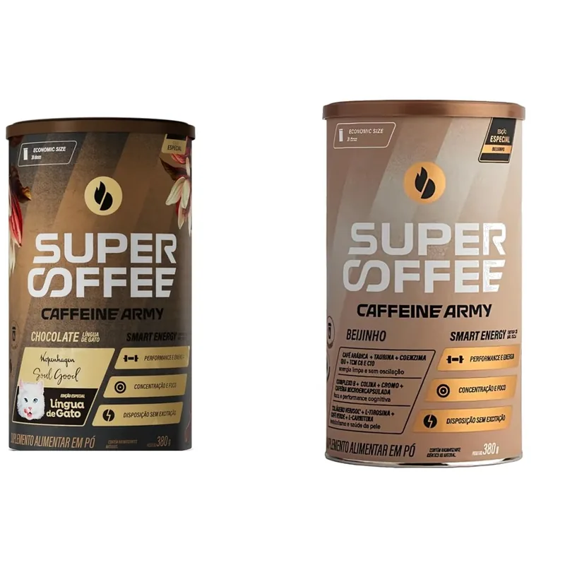 Kit 2 Supercoffee - Língua de Gato + Beijinho (380g cada) - Caffeine Army